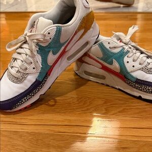 Nike Air Max Sneakers with Teal and Purple Accents